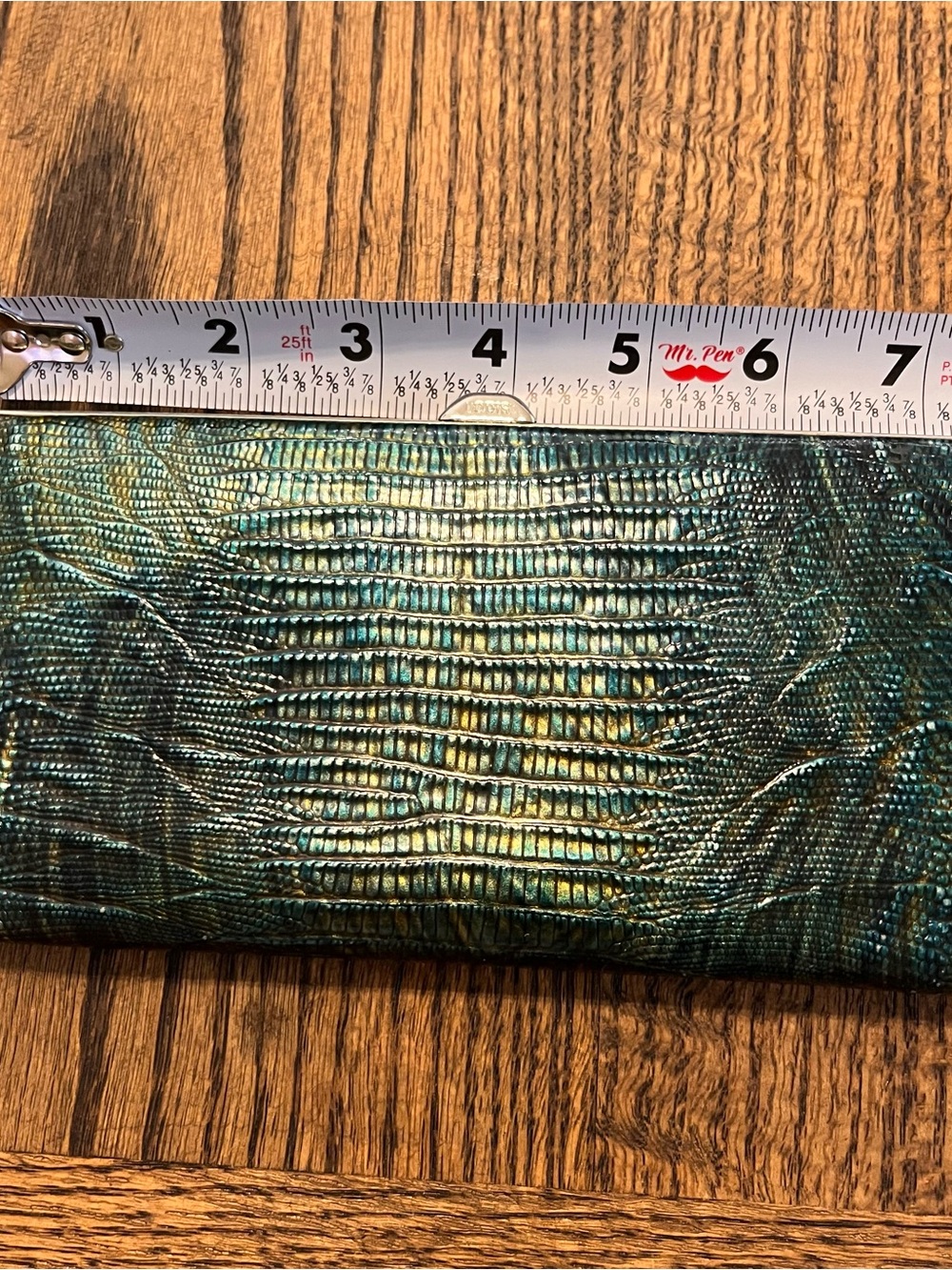Lodis‎ Green Iridescent Reptile Print Women's Clutch Wallet - Picture 6 of 10
